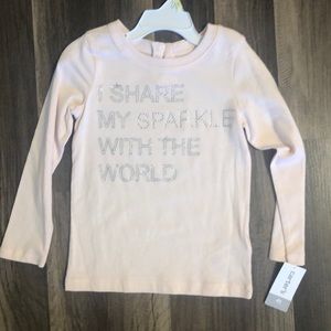 Carter’s long sleeve blouse with sparkly letters